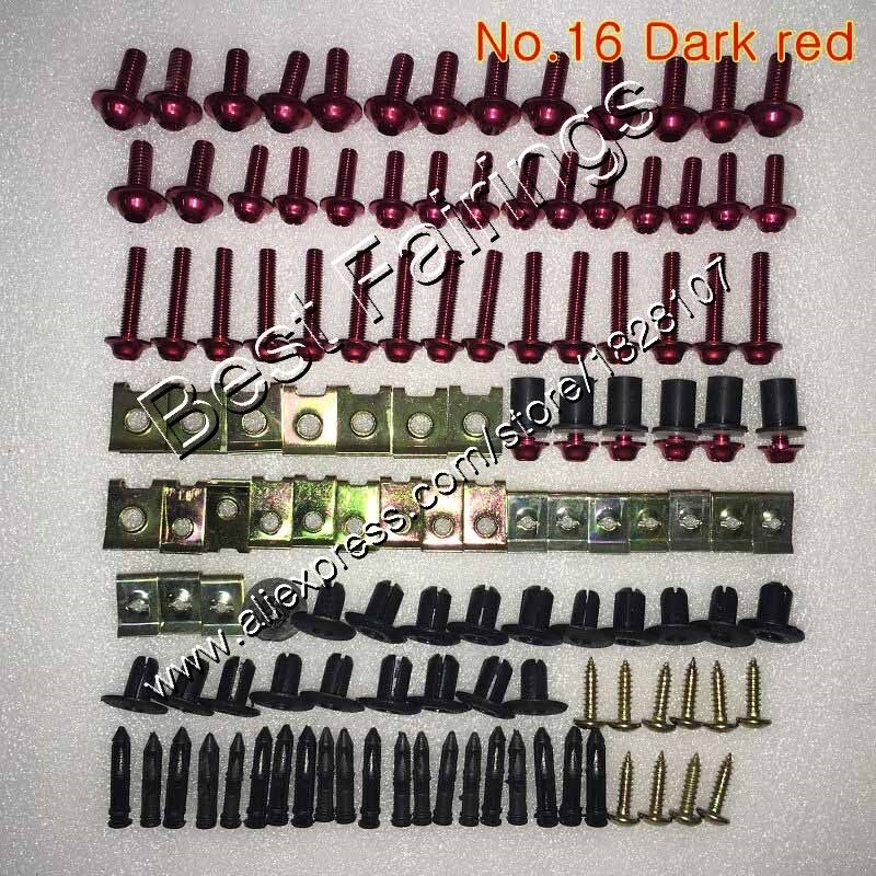 Fairing bolts full screw kit For SUZUKI GSXR600 GSXR750 06 07 GSXR 600 750 K6 GSX R600 R750 2006 2007 Complete Body screws Nuts: No.16