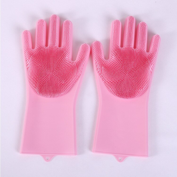 Multi-Functionele Siliconen Handschoenen Siliconen Handschoenen Keuken Wassen Handschoenen Siliconen Oven Verbrandingsbeveiliging Handschoenen Keuken Clean Tool: Pink