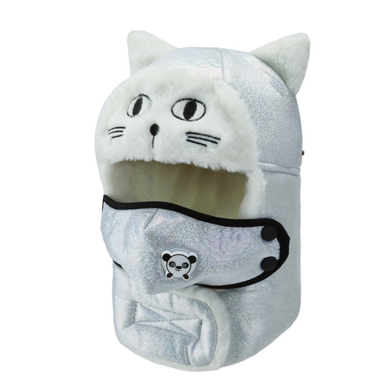 Earflap Pilot Hats and Goggles Trapper Bomber Hat Facemask Cap Bomber Hat with Full Face Ear Flap Children: C01