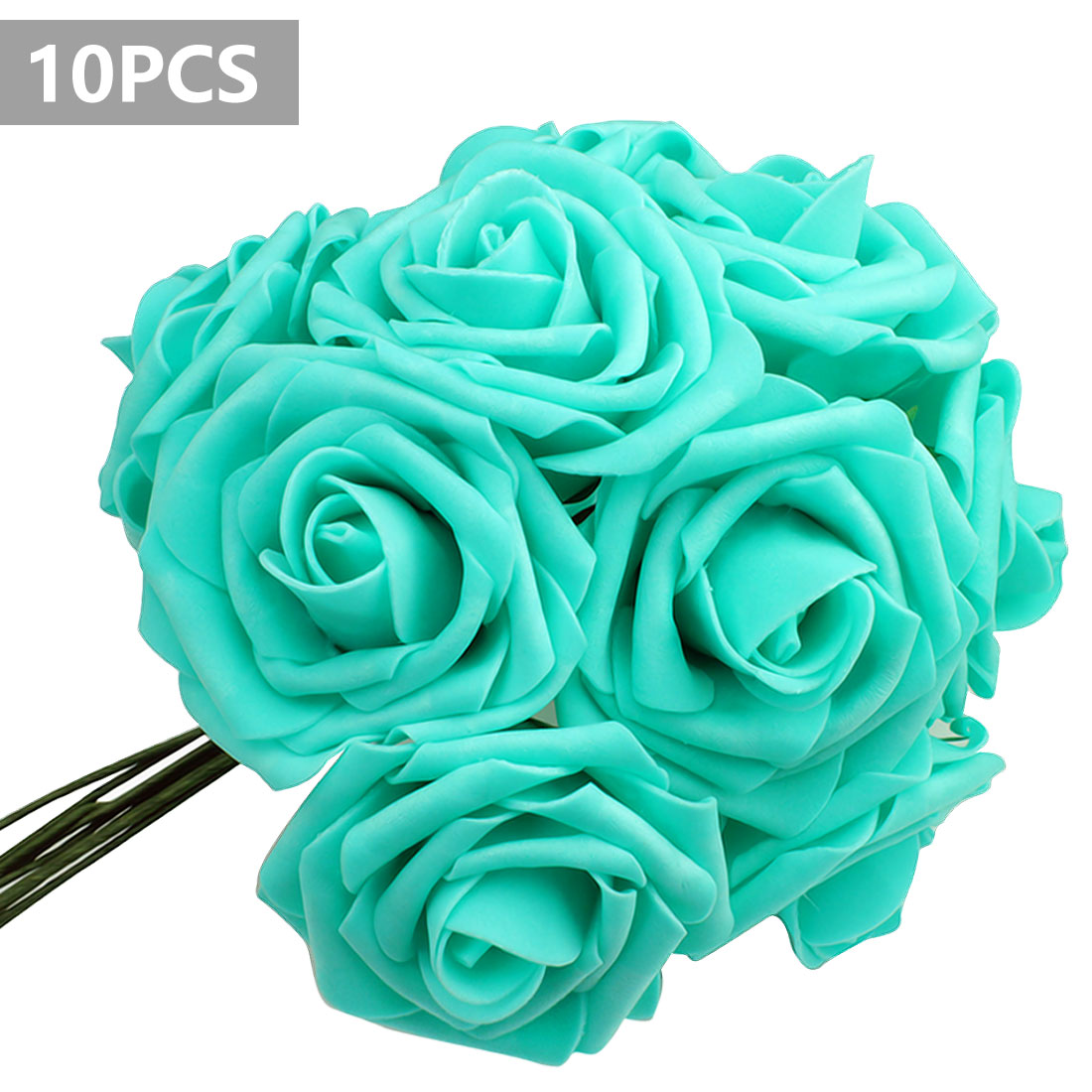 10 Heads 7CM Artificial Rose Flowers Wedding Bride Bouquet PE Foam DIY Home Decor Rose Flowers Wedding Decoration 11 Colors