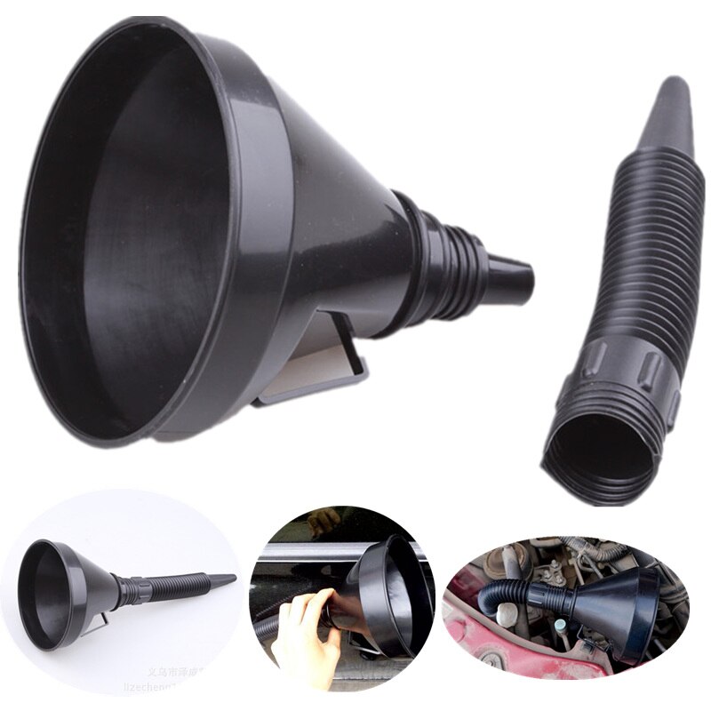 Embudo de filtro para coche, herramienta de reparación, equipo de llenado de aceite con filtro, tubo Flexible para seguridad, accesorios de viaje de emergencia para coche