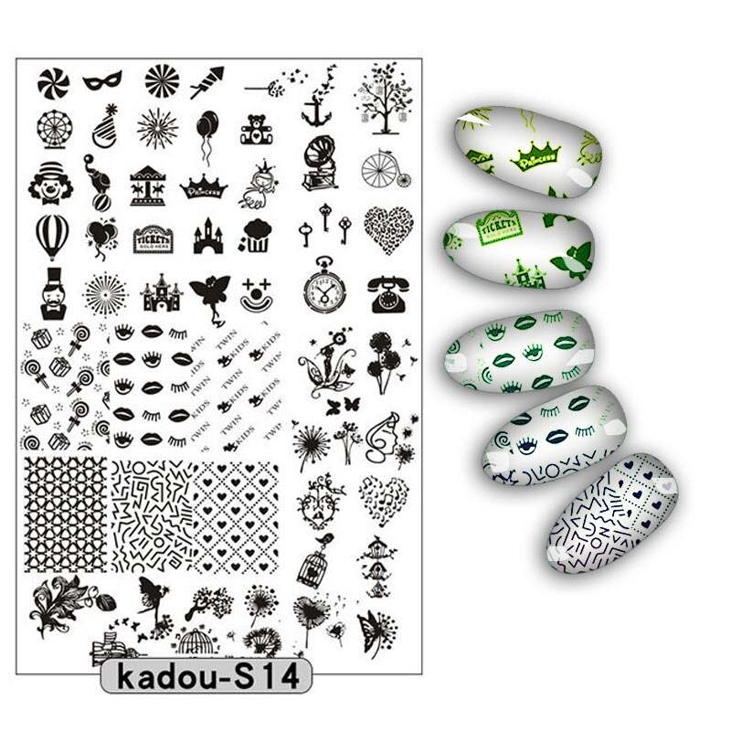 9.5*14.5cm Nail Stamping Plate Nail Art Stencils For Nails Manicure Popular Plate Instruments Tool 16 Patterns