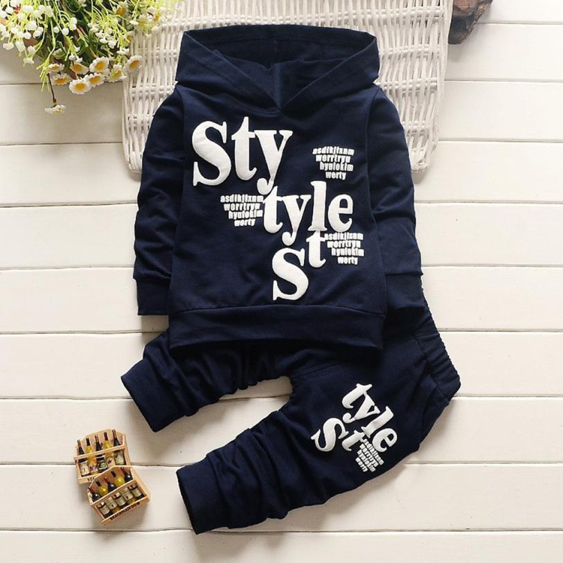 2 pçs da criança do bebê roupas de inverno estilo menino carta impressão capa topos padrão calças definir roupas legal estilo moda roupas menina