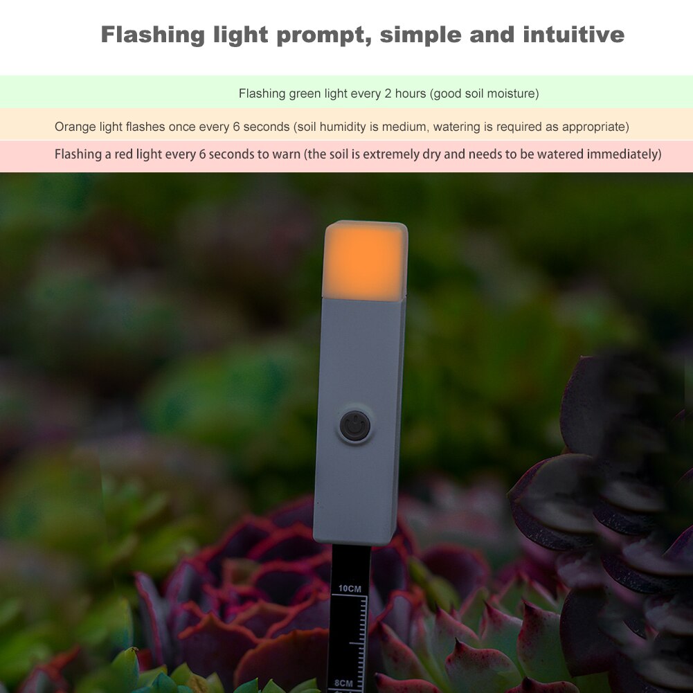 Humidity Sensor Reminder Potted Lawn Plants Soil Moisture Meter Outdoor Greenhouse Detector Flower Portable With Flashing Light