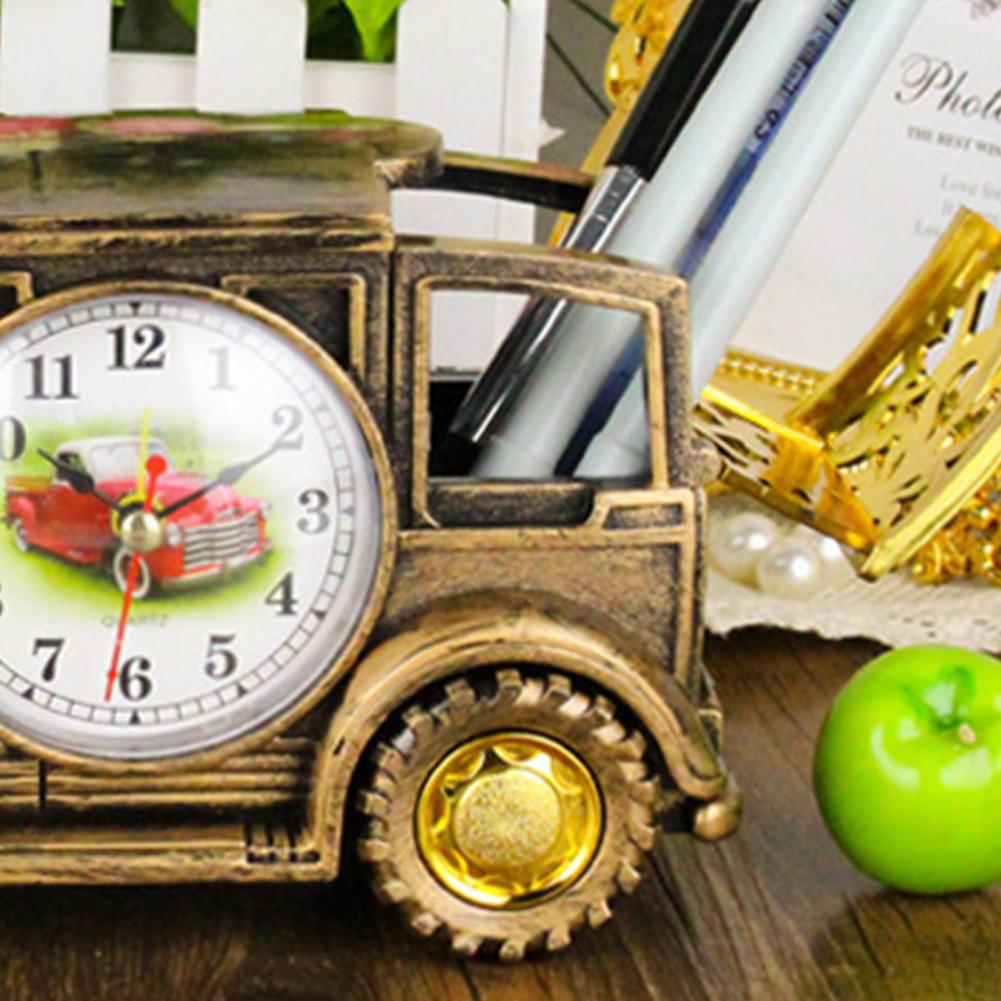 Reloj despertador Retro nostálgico para coche, antiguo de motor, decoración de mesa de escritorio, decoración de mesa de oficina, modelo despertador