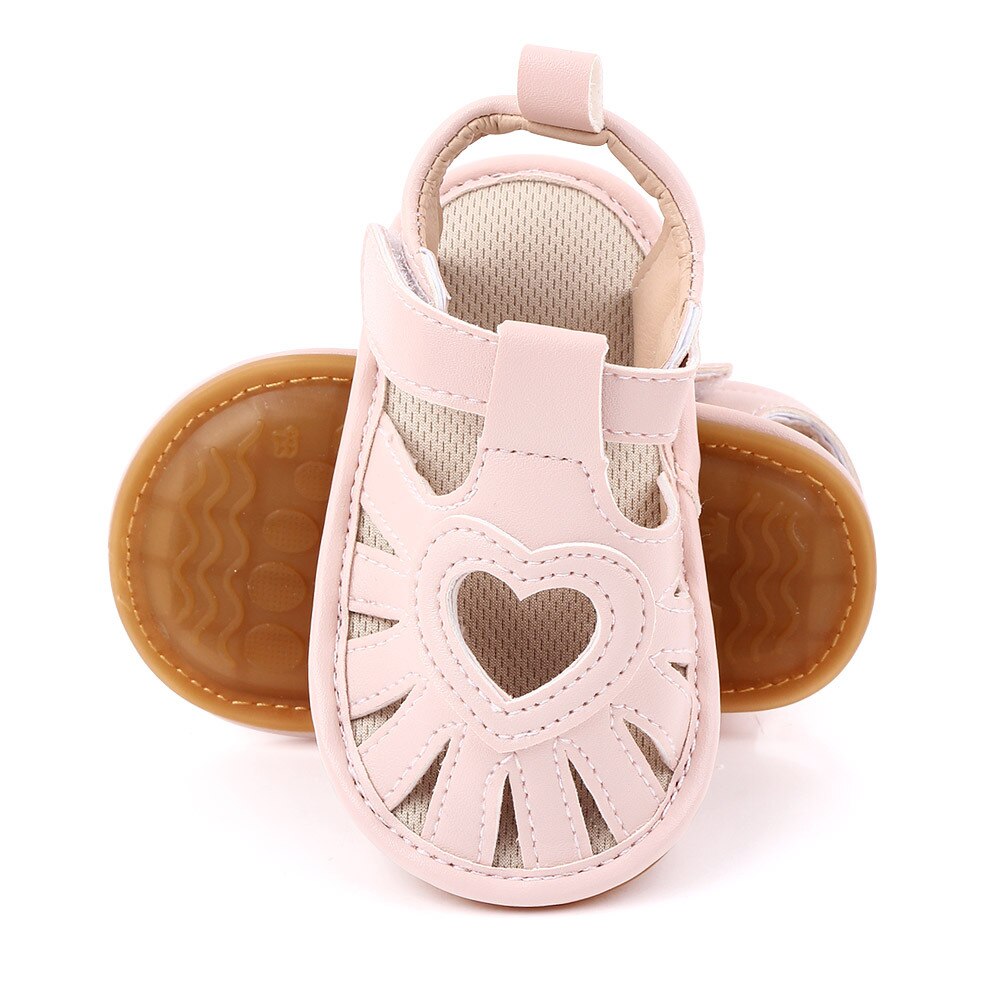 Love Heart Baby Girl Shoes Summer Red Princess Sandals Newborn First Walkers Soft Sole Infant Bebe Toddler Shoes Arrivals