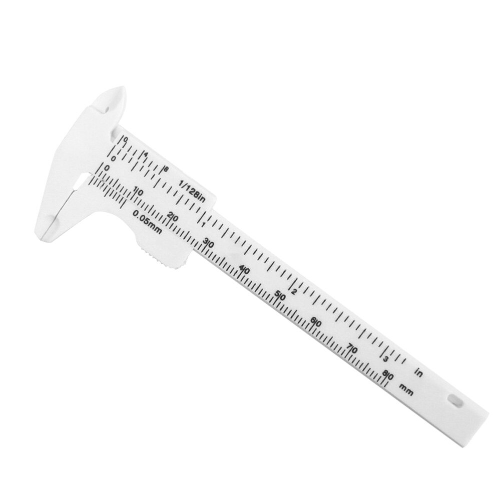 Herramientas de medición de límite de altura, calibrador Vernier de doble escala de 0-150mm, Mini reglas plásticas de medida deslizante: 0-80mm White
