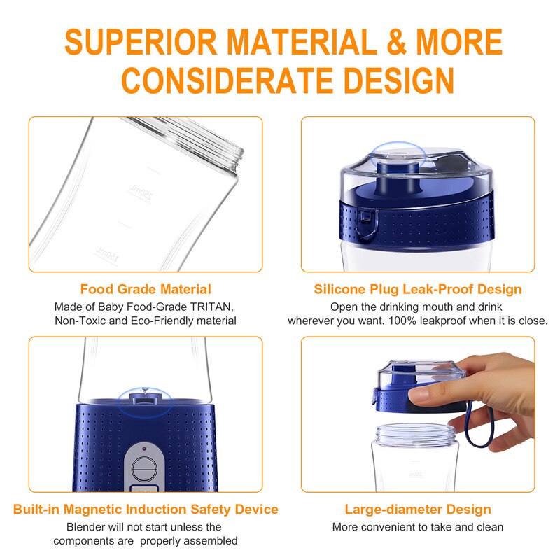 Portable Usb Electric Juicer Essential For Outdoor Travel Electric Juicer Multi-functional Small Blender For Quick Juicing