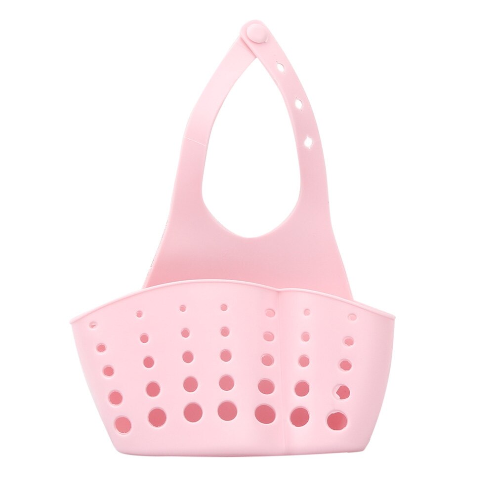 Portable Home Kitchen Hanging Drain Bag Basket Bath Storage Tool Sink Holder Escorredor Louca Soap Holder Bathroom: Pink