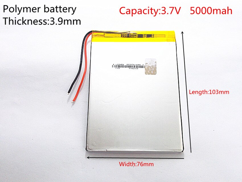 Li-po 1 stks/partij 3.7 V hoge capaciteit lithium polymeer batterij, 3976103, 5000 mah zon N70 7 inch tablet batterij