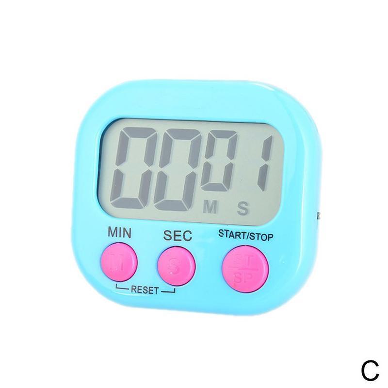 Digital Kitchen Electronic Timer Countdown Alarm Clock Magnetic Backing Stand With Large LCD Display For Cooking Kitchen Supply: BLUE