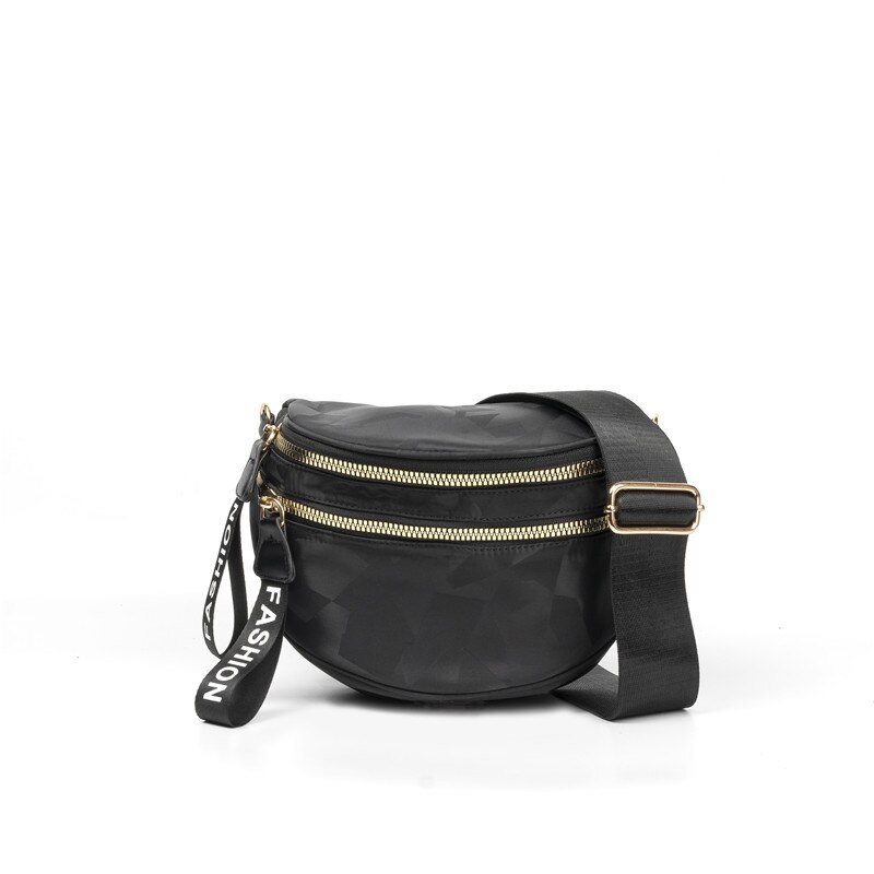 Vento Marea Crossbody Tassen Voor Vrouwen Brede Band Borst Tas Over De Schouder Stijlvolle Vrouwelijke Zwarte Messenger Purse & handtassen: BLACK