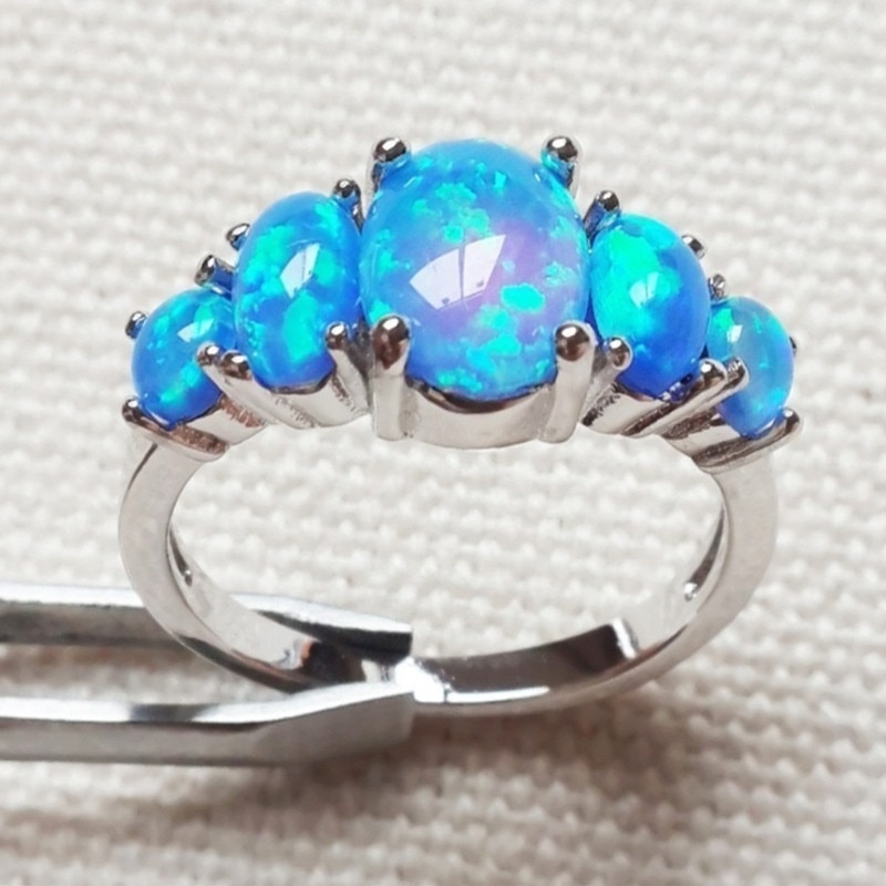 Fdlk Damesmode Legering Blue Brand Opal Sieraden Trouwring Engagement Sieraden