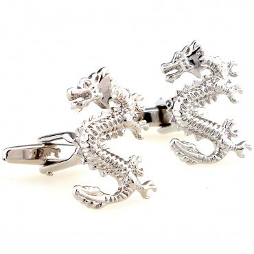 Boutons de manchette Dragon couleur or,