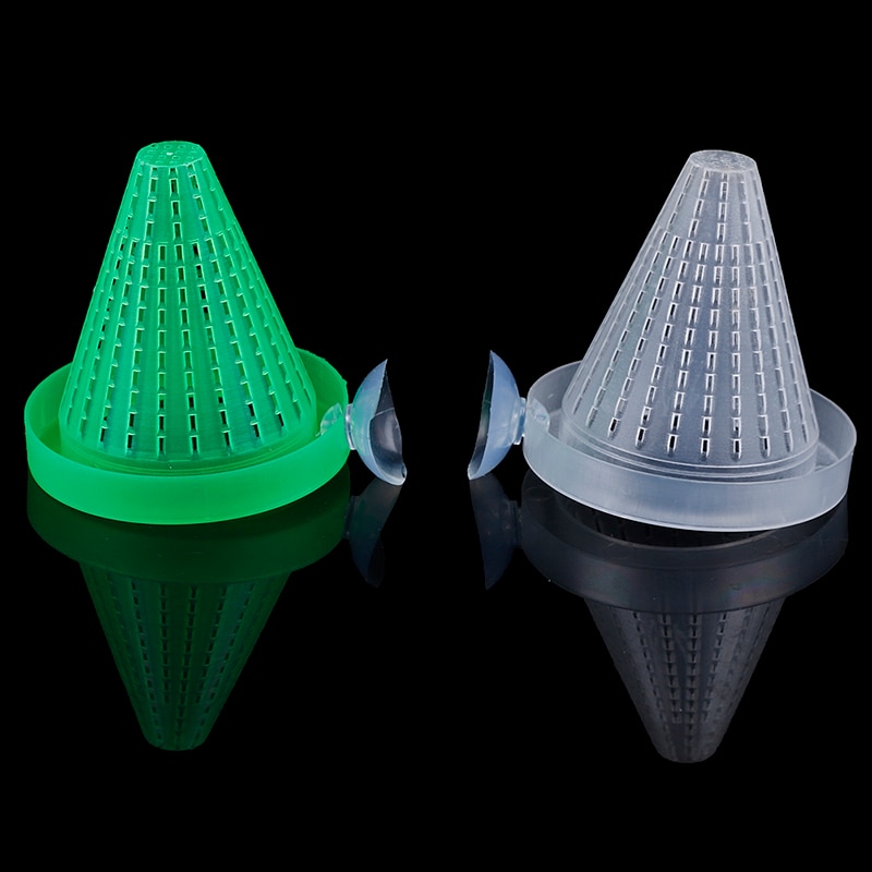 1pc/2 stk rød orm foder tragt kop fisk mad foder værktøj akvarium forsyninger plast tilspidset akvarium