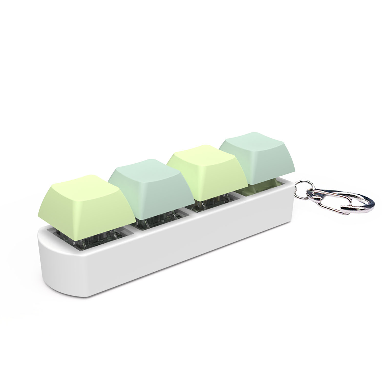 4Keys Mechanical Keyboard Axis Tester Finger Calming Keyborad Button DIY Keycaps Stress Relief Toy Office Decompression Keychain: Khaki