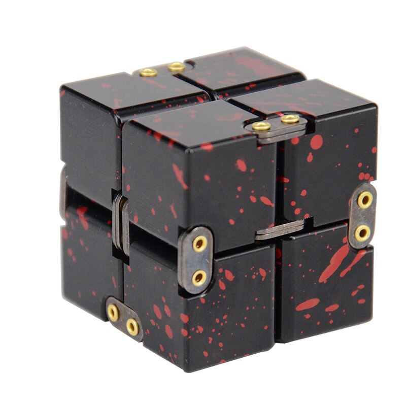 Aluminum Alloy Magical Infinity Cubeb Fidget Toys Infinite Flip Decompression Cubes for Stress Relief: Starry black