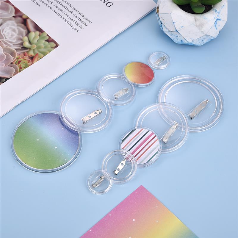 5Pcs Acrylic Button Pins Badge Clear Pins Buttons Badges Kit Button Pins Button Maker Blanks for DIY Craft Supplies ﻿Decoration