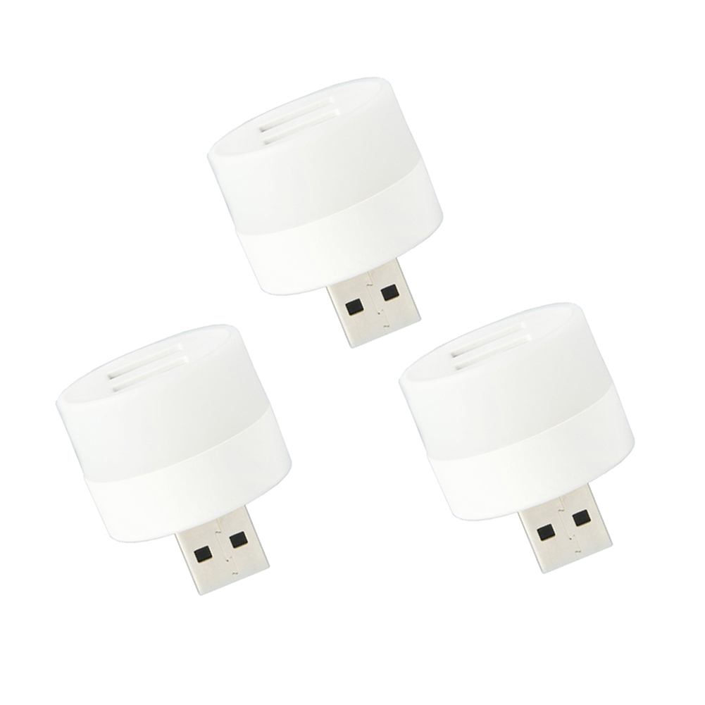 Extensor USB de 1 a 5 piezas con luz LED nocturna, Lámpara decorativa, iluminación de emergencia, PC Universal, luz blanca y amarilla: Yellow 3Pcs