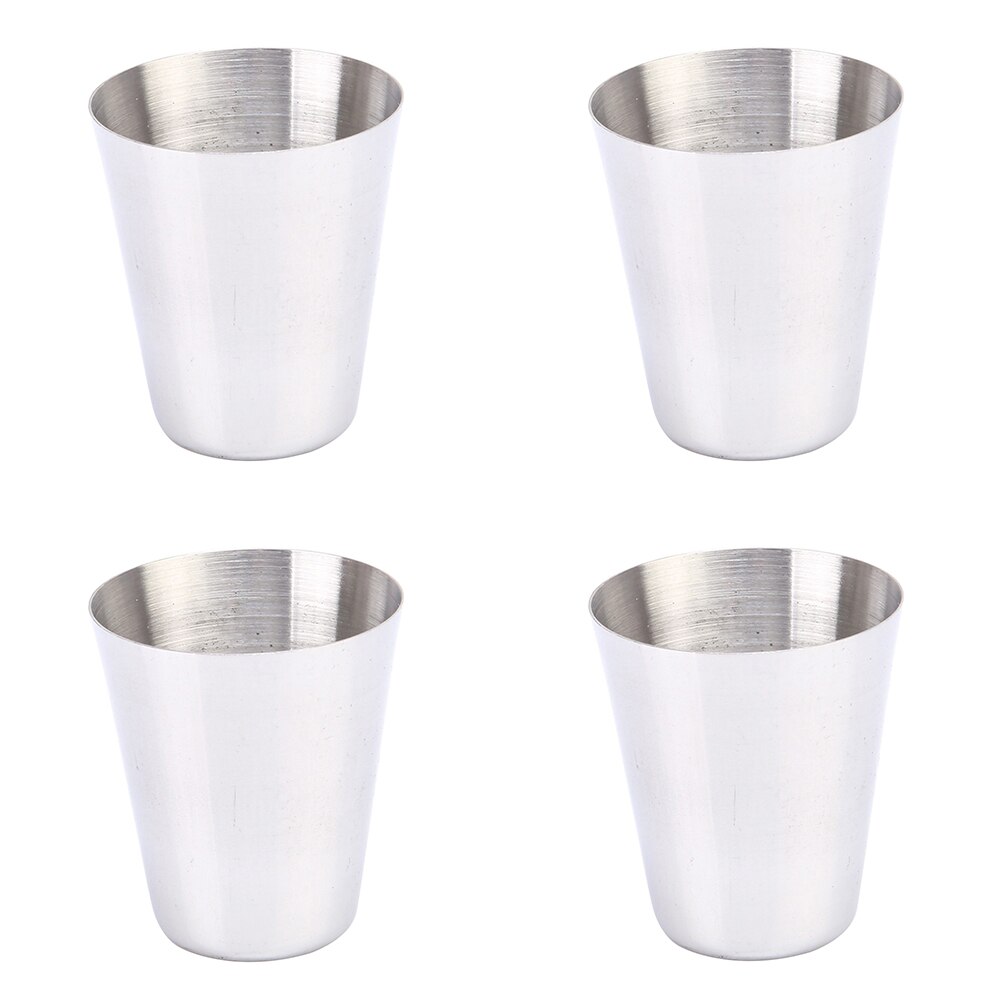 4 Teile/satz Mini 30ml Tragbare Edelstahl Wein Tassen Reise Trinken Flasche Flachmann Tasse PU Leder Abdeckung Whiskey flachmann