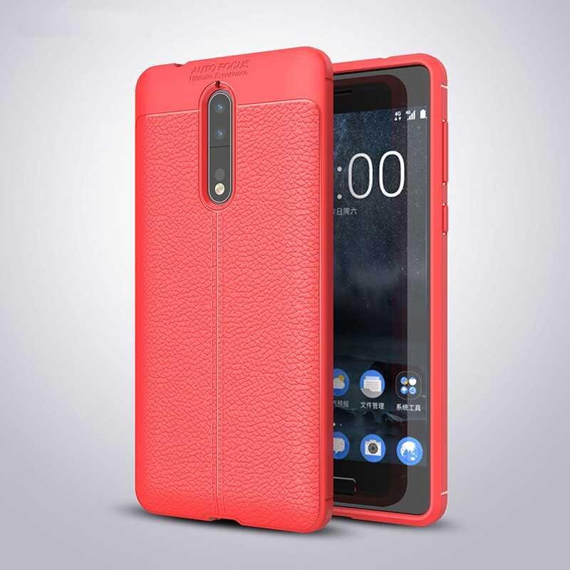 Mokoemi Lichee Patroon Shock Proof Soft 5.2 "Voor Nokia 5 Case Voor Nokia 5 Telefoon Case Cover: Red