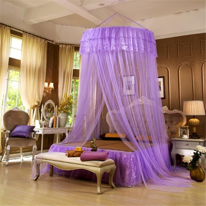 Princess Bed Nets Home Decal Round Lace Curtain Dome Princess Fairy Wonderland Bed Canopy Netting Mosquito Nets