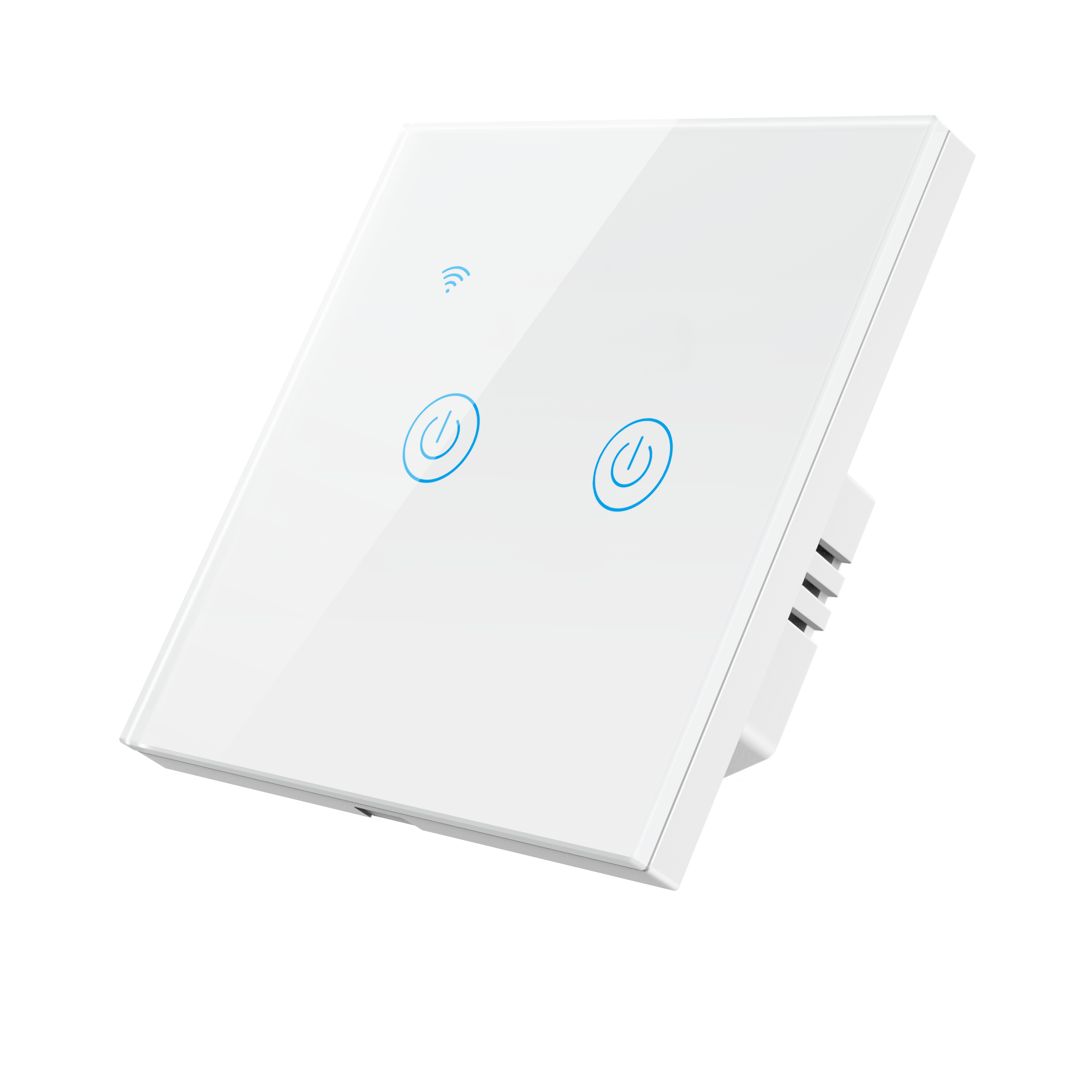 Eu tuya smart hjem ingen nøytral ledning kreves + krever nøytral tilkobling 1/2/3/4 gjeng wifi vegglys berøringsbryter stemmestyring: Hvit 2- gjeng wifi