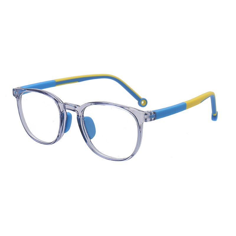 Kids Anti-blue Light Glasses Children Ultralight Round Eyeglasses Boys Girls Myopia Eyewear Blue Light Blocking Computer Glass: trans-blue