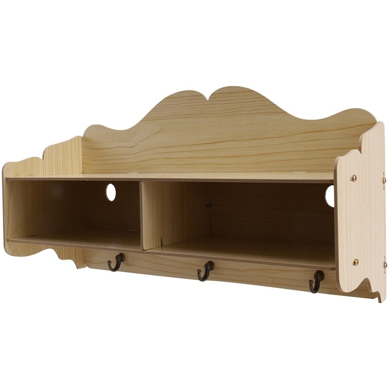 Eiken houten wandrek organizer voor sleutels 30 cm - Sleutelhouder
