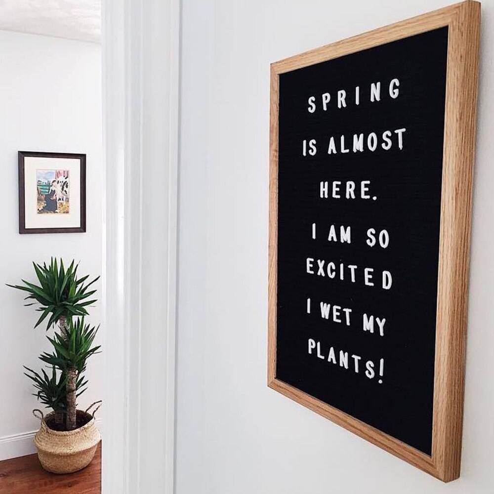 Felt Letter Board Wooden Frame Message Board Letter Changeable Symbol Bulletin Presentation Office Home Decorative Boards Crafts