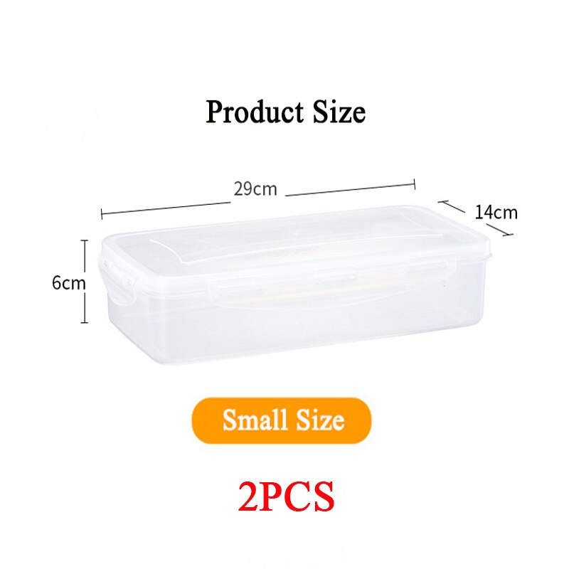 Grote Voedsel Opslag Container Met Deksels Plastic Keuken Koelkast Voedsel Verzegelde Doos Groenten & Fruit Verzegelde Organizer: 2pcs small Size 1.5L