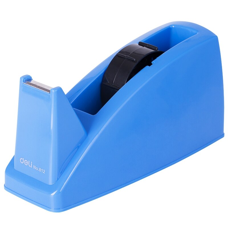 Deli 812 Briefpapier Tape Houder Tape Dispenser Voor Max. 24Mm Tape Blauwe En Grijze Kleur Optioneel