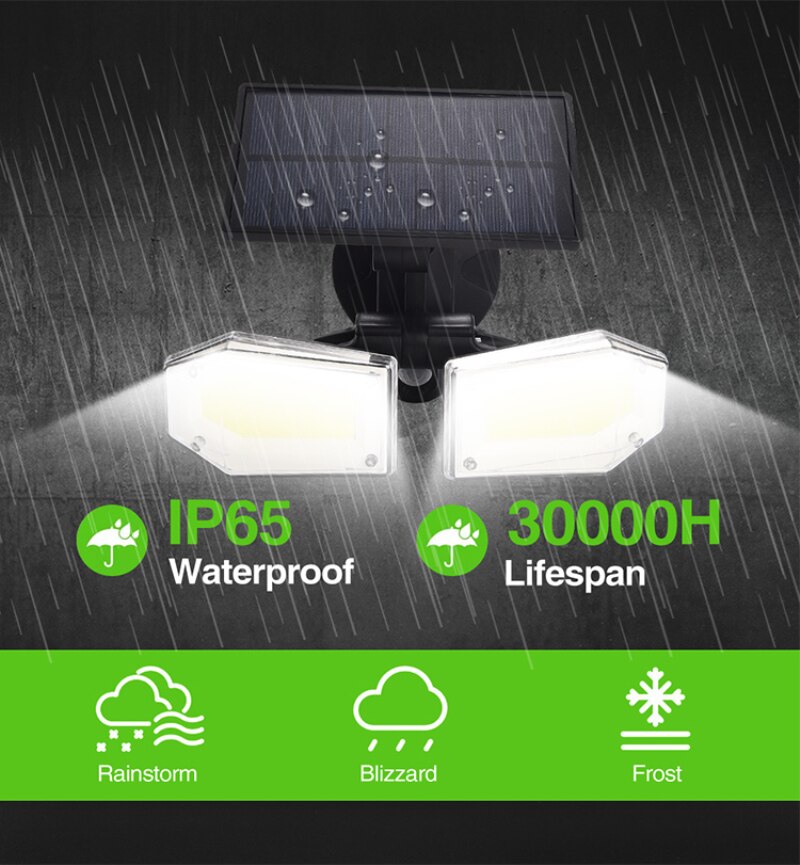 5.5V Wireless Wall Mounted Solar Lights Outdoor Motion Sensor Rechargeable Security Lights Flood LED Courtyard Garden Lamp