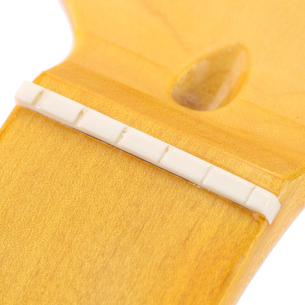 22 fret gul / træ farve glans ahorn guitar nakke ahorn gribebræt med prik til st fd elektrisk guitar udskiftning
