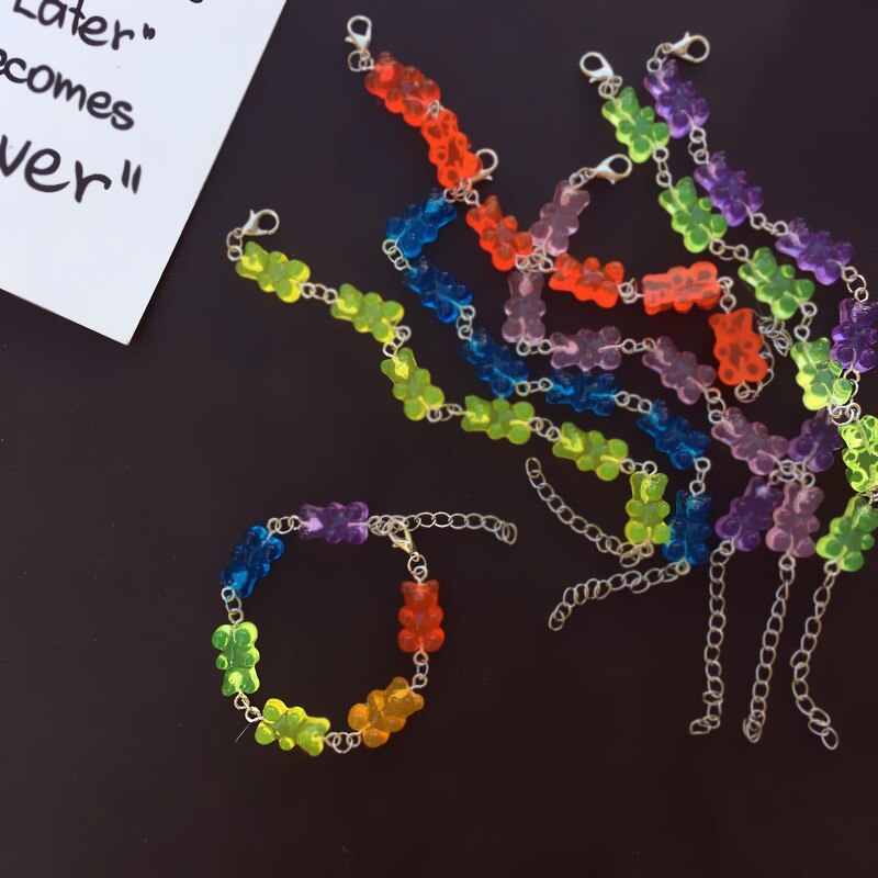 Cute Rainbow Candy Color Gummy Bear Women Girls Gummy Bear Bracelet Bracelet Jewelry Bracelet