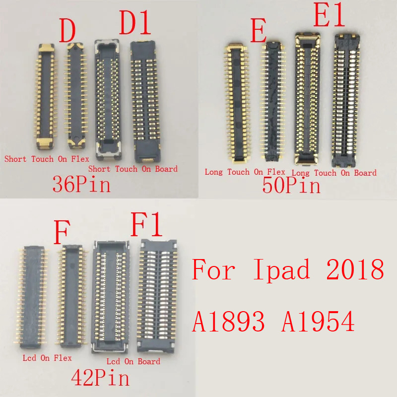 2Pcs Lcd Digitizer Touch Screen Flex FPC Connector Plug Contact Board For IPad6 Air2 Air 2 A1566 A1567 IPad 6 A1893 A1954