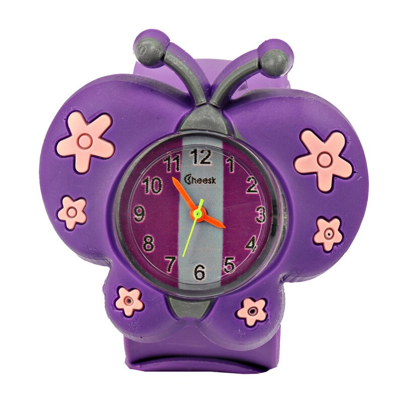 Kinderen Horloges Slap Cartoon Siliconen Sporthorloge Kids 3D Creatieve Quartz Leuke Vlinder Pat Cirkel Horloge Baby Klok