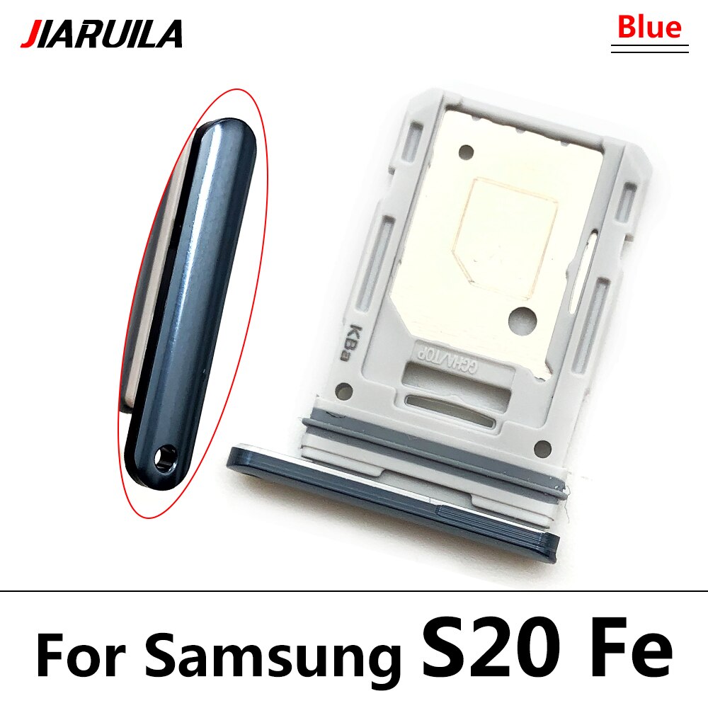 Bandeja de tarjeta SIM para Samsung Galaxy S20 Fe S21, Doble SIM, Sim Dual, Metal, plástico, Nano SIM, ranura Micro SD Holde: S20 Fe Blue