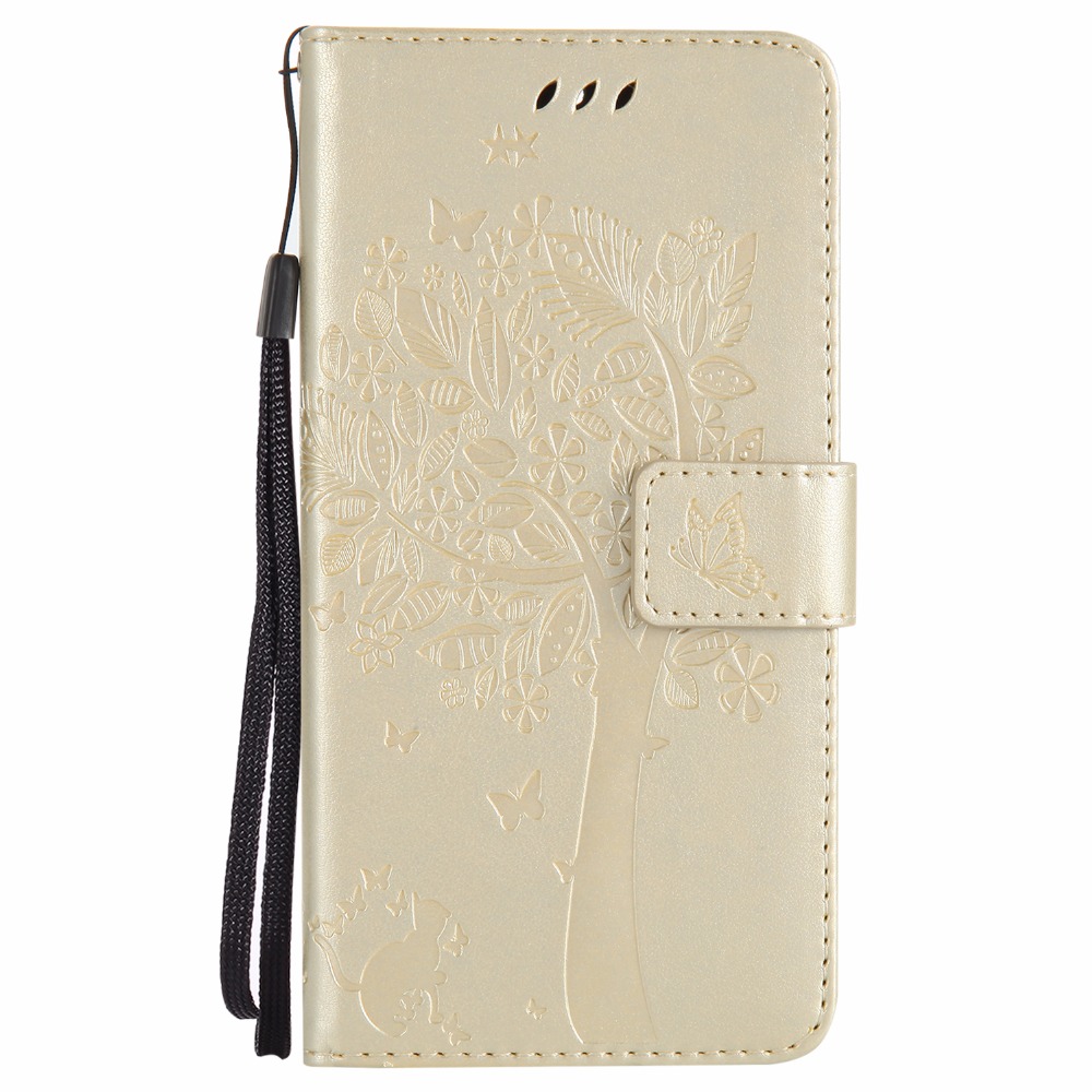 Funda abatible con soporte de superior de PU con vista para tp-link Neffos C7 Lite C5 plus p1 c9 c9a: Neffos C7 Lite / Dorado