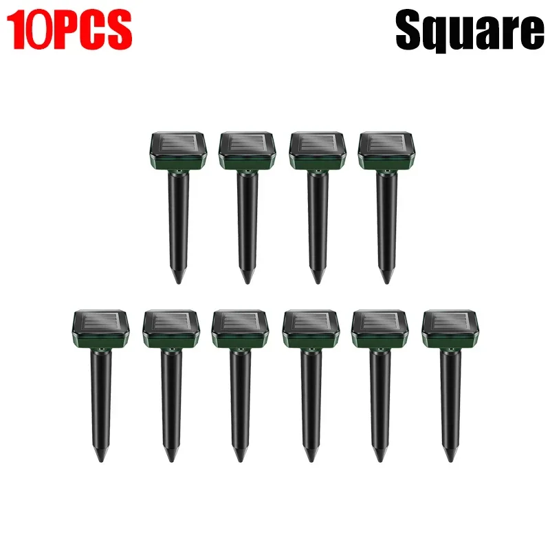 12PCS Solar Powered Pest Repeller Ultrasonic Mole Repellent Gopher Vole Snake Rodent Chaser For Lawn Garden Pest Control: Blue