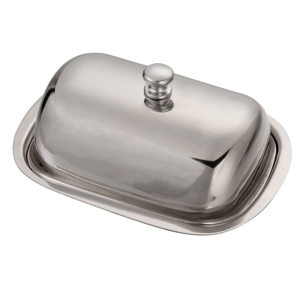 Edelstahl Butterdose Rund – Mit Deckel, 4 Zoll Durchmesser, Hochglanzpoliert