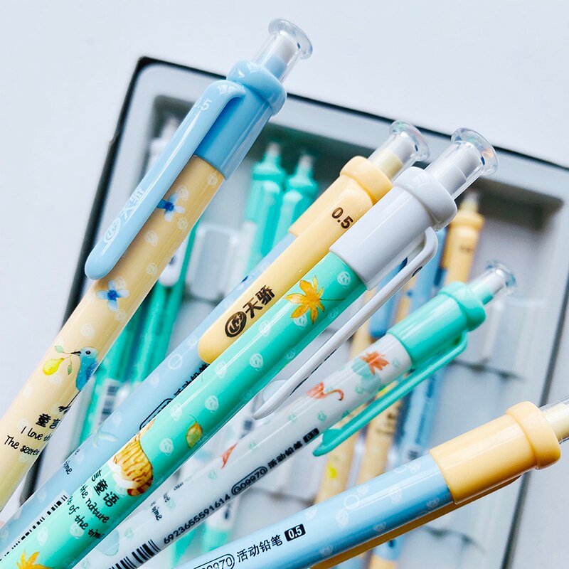 3PCS Cute Animal Series Duck Pig Monkey Dog Automatic Mechanical Pencil School Office Supply Student Stationery 0.5mm