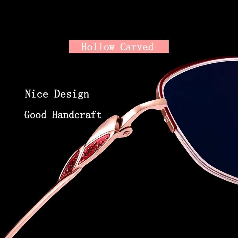 Ren titanium briller kvinder briller gyldne briller halv kant brille højkvalitets receptpligtige briller