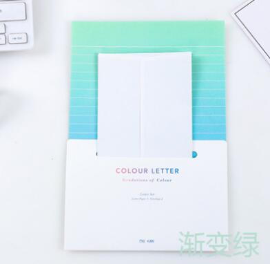 Gradient papper godis färg skrivkuvert papper gradient skrivpapper 40- pack: Grön