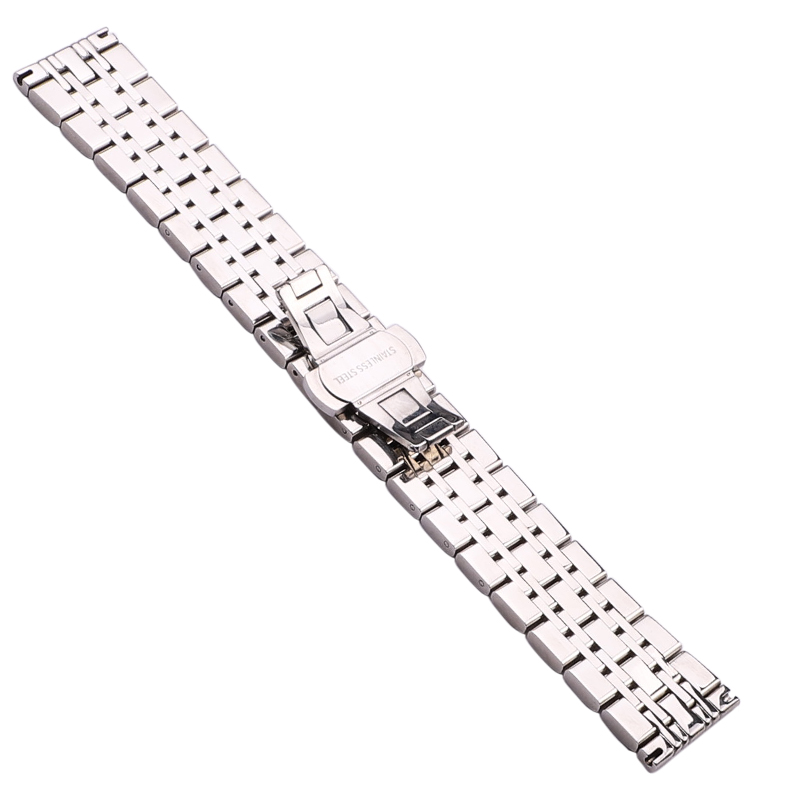 18mm 20mm 22mm Roestvrij Stalen Horloge Band Strap Zilver Gepolijst Mens Luxe Vervanging Metal Horlogeband Armband Accessoires