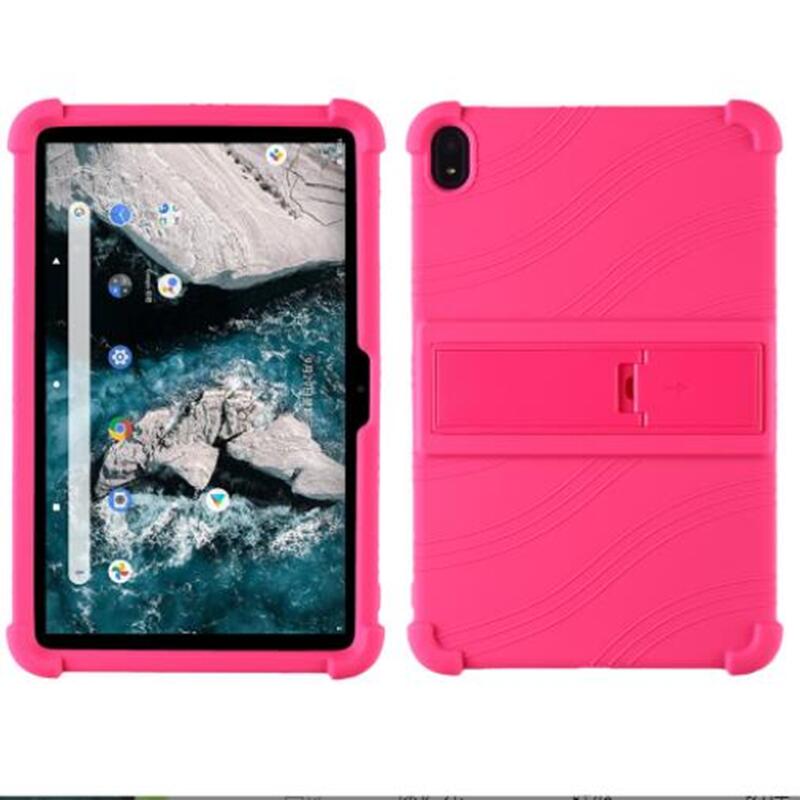 Til nokia  t20 10.36 android nokia  t20 ta-1392 blødt silikone cover stand cover bagpå beskyttende tablet cover beskytte skal: Rose rød sag