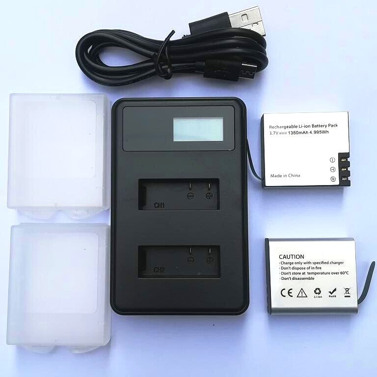 Oryginalna ładowarka 1350/1050mAh podwójna ładowarka do SJCAM Sj4000 powietrza Sj5000X C30 EKEN H9R Akaso V50 akcesoria do kamer w ruchu: B Combination