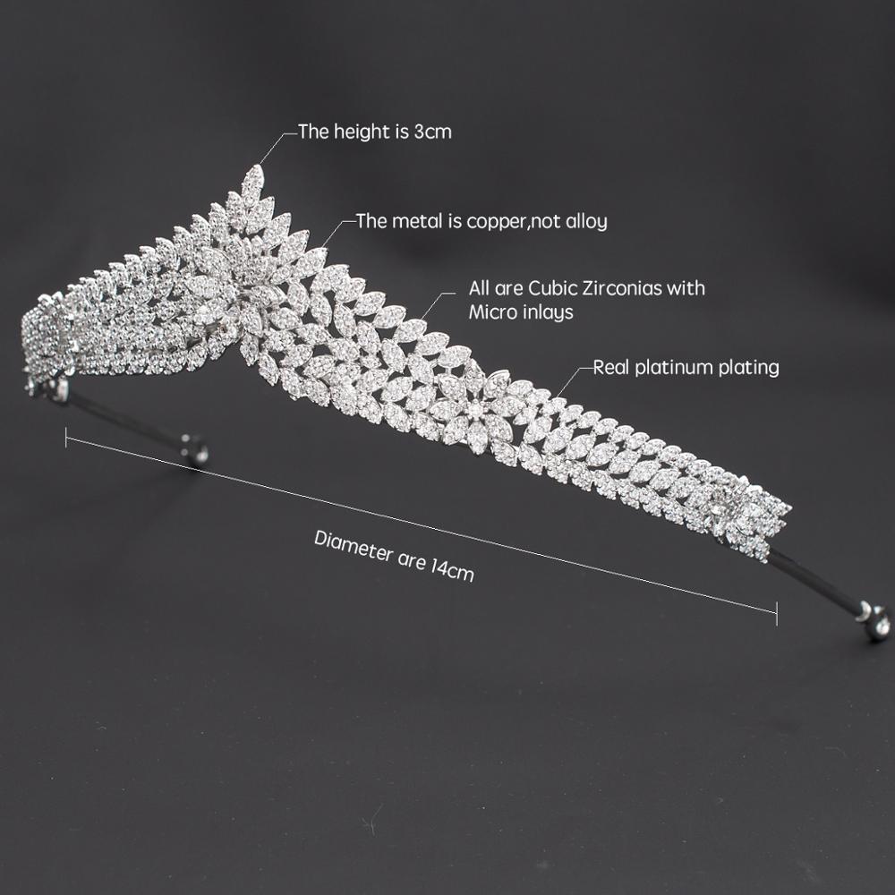 Diadema de circonita cúbica princesa flor Tiara real para la Boda nupcial accesorios de joyería para el cabello accesorios para el cabello CH10145
