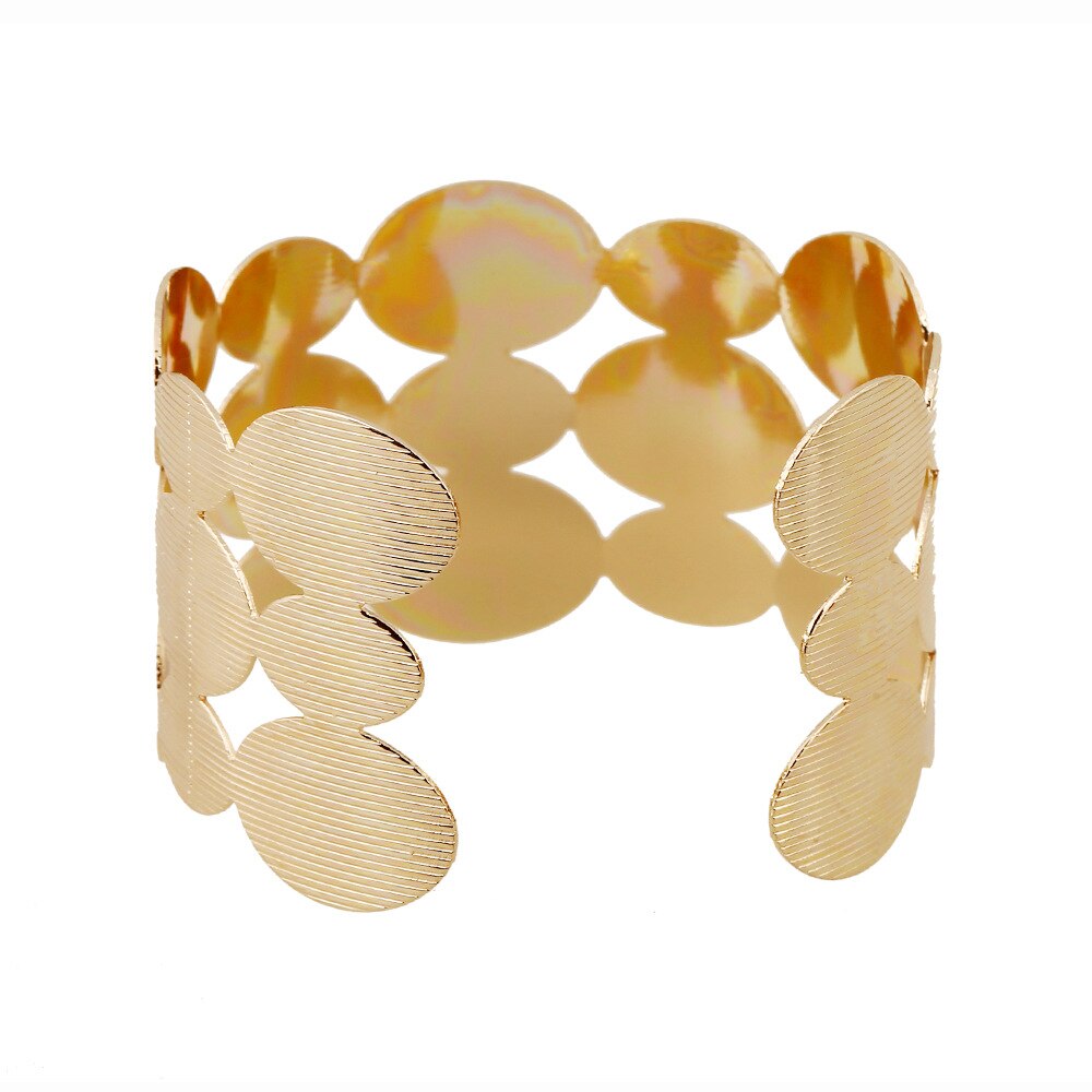 Holle Brede Manchet Geometrische Ronde Armband Armbanden Voor Vrouwen Retro Legering Open Vrouwelijke Bangle Party Sieraden