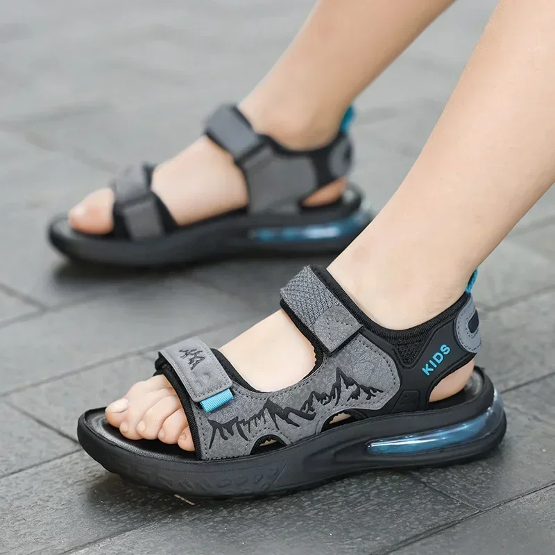 Børnesandaler med åben tå og blød sål, småbørnssko, strandsko, sommer, børnesandaler med afslappet tå, drengesandaler